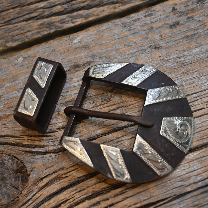 1" Scribner 2pc Silver Mounted Buckle