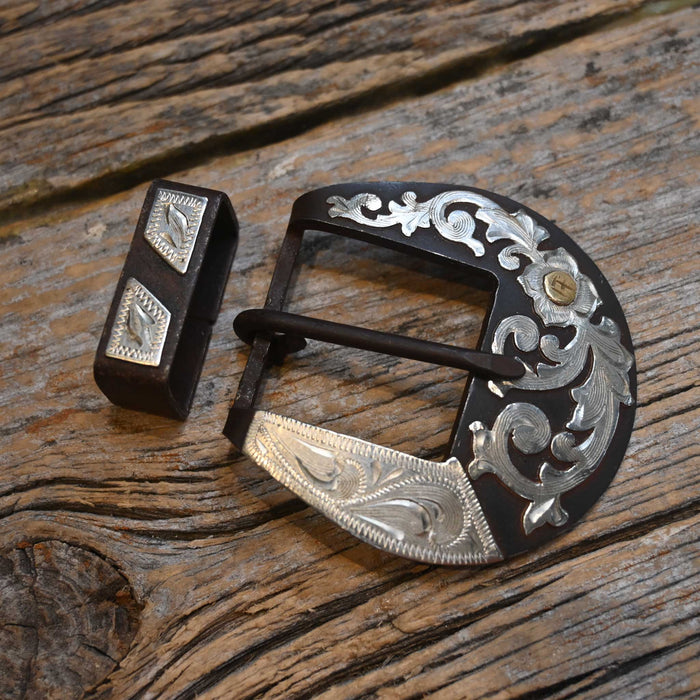 1" Scribner 2pc Silver Mounted Buckle