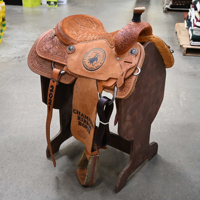 15" USED TESKEY'S TEAM ROPING SADDLE Saddles - Used Teskey's Saddlery