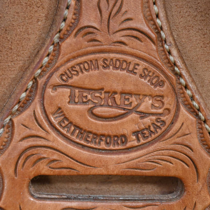 15" USED TESKEY'S TEAM ROPING SADDLE Saddles - Used Teskey's Saddlery