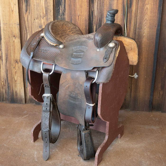 14.5" USED TOD SLONE TEAM ROPING SADDLE