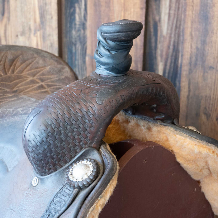 14.5" USED TOD SLONE TEAM ROPING SADDLE