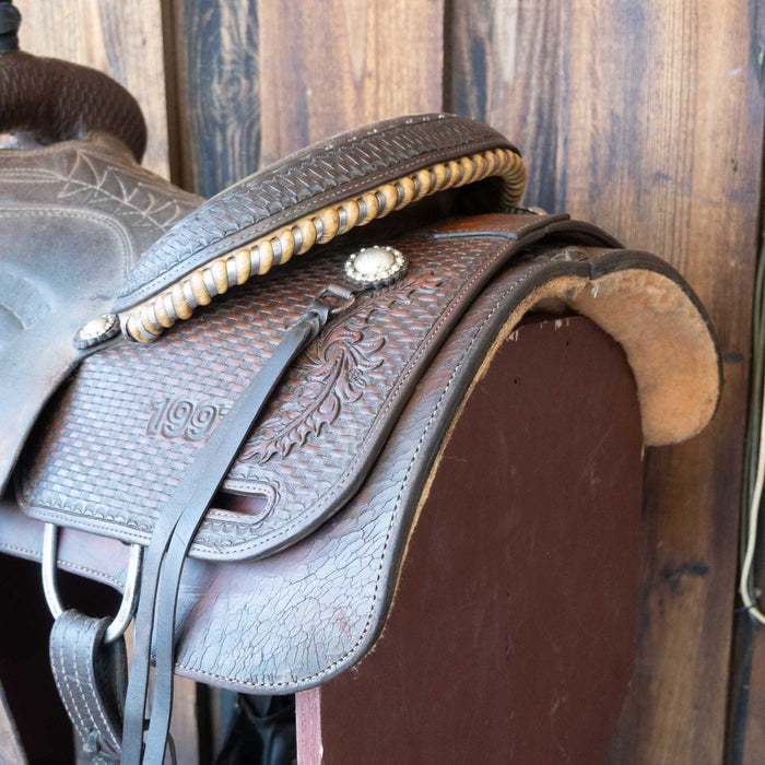 14.5" USED TOD SLONE TEAM ROPING SADDLE