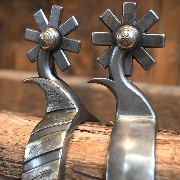 Kerry Kelley Women's Silver Mounted Bars 8pt. Spurs