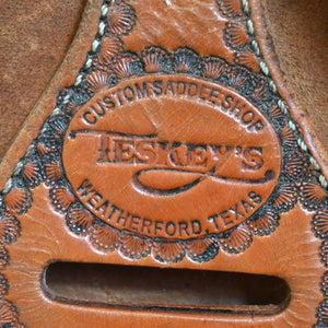 14.5" USED TESKEY'S ROPING SADDLE Saddles TESKEY'S SADDLERY LLC   