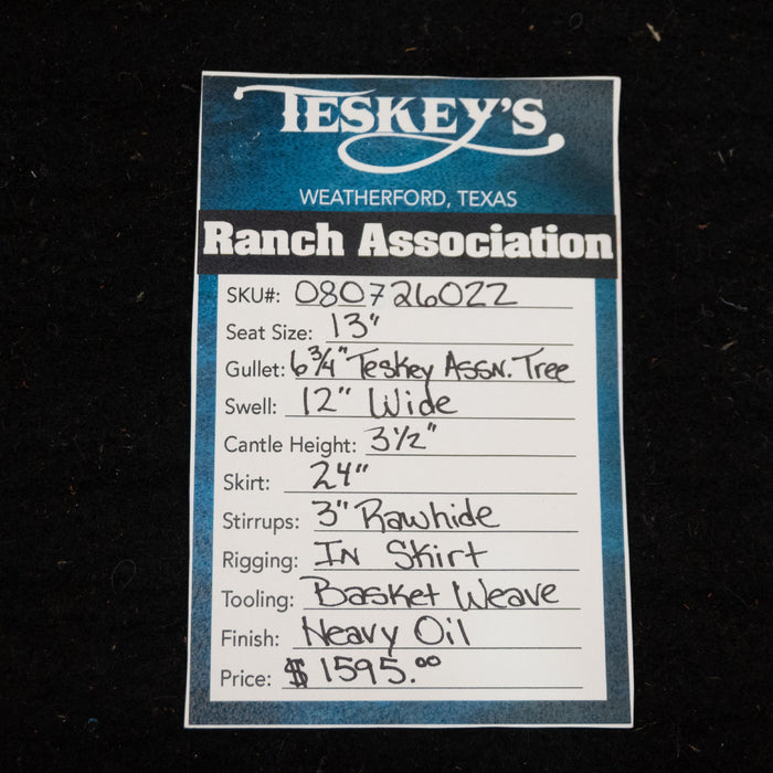 13" TESKEY'S RANCH ASSOCIATION SADDLE