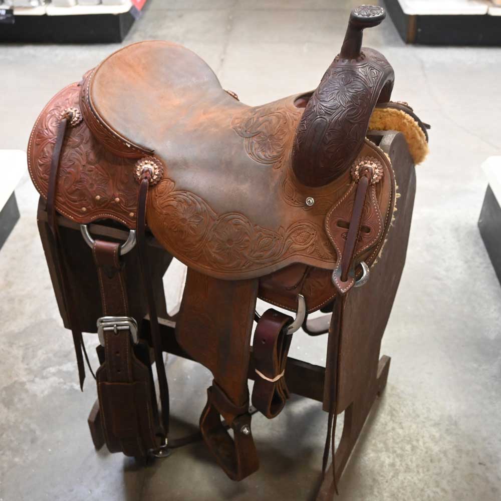 15.5" USED JEFF SMITH RANCH CUTTER SADDLE Saddles Jeff Smith   