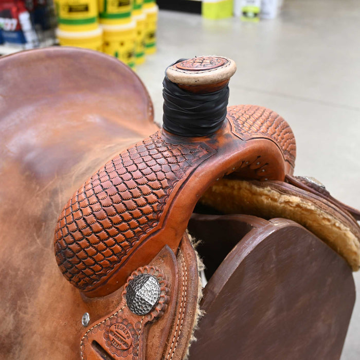 14" USED TESKEY'S TEAM ROPING SADDLE Saddles - Used Teskey's Saddlery