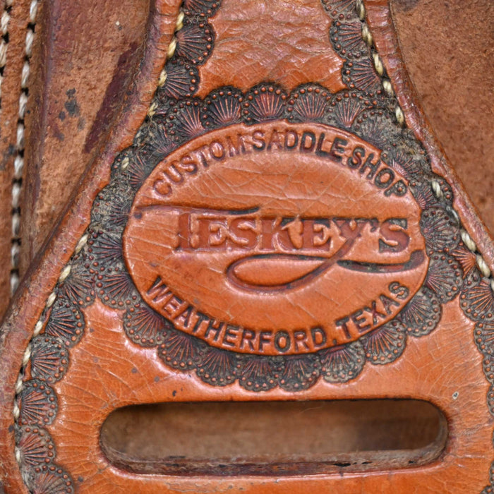 14" USED TESKEY'S TEAM ROPING SADDLE Saddles - Used Teskey's Saddlery