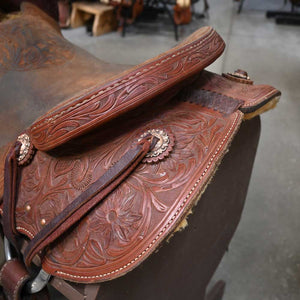 15.5" USED JEFF SMITH RANCH CUTTER SADDLE Saddles Jeff Smith   