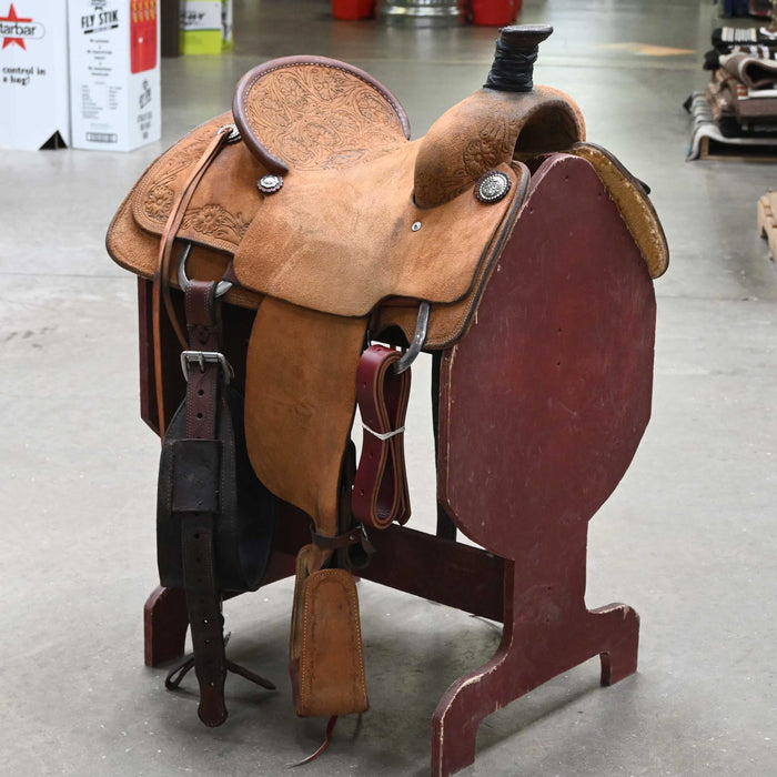 14" USED CACTUS TEAM ROPING SADDLE