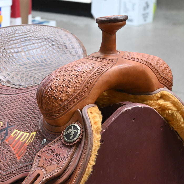 15" USED JEFF SMITH TEAM ROPING SADDLE