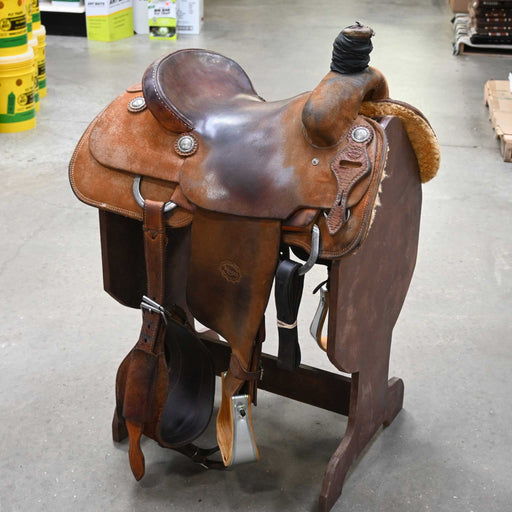 14.5" USED TESKEY'S TEAM ROPING SADDLE Saddles - Used Teskey's Saddlery
