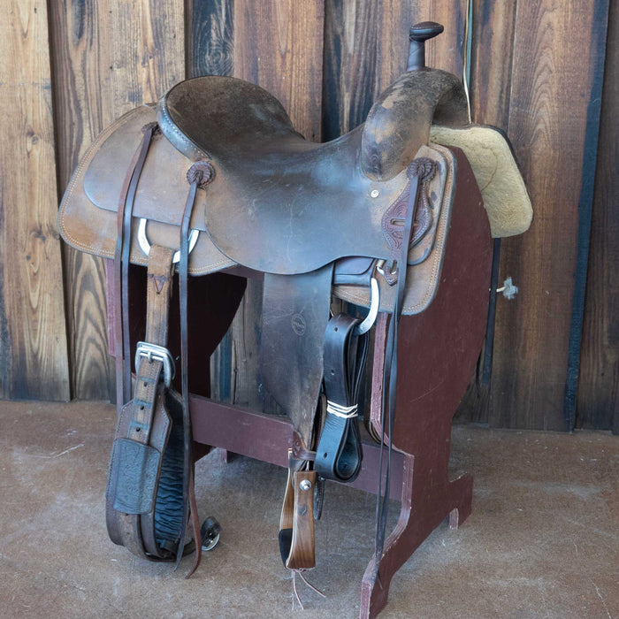16.5" USED JEFF SMITH RANCH CUTTER SADDLE