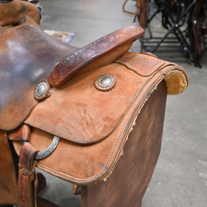 14.5" USED TESKEY'S TEAM ROPING SADDLE Saddles - Used Teskey's Saddlery