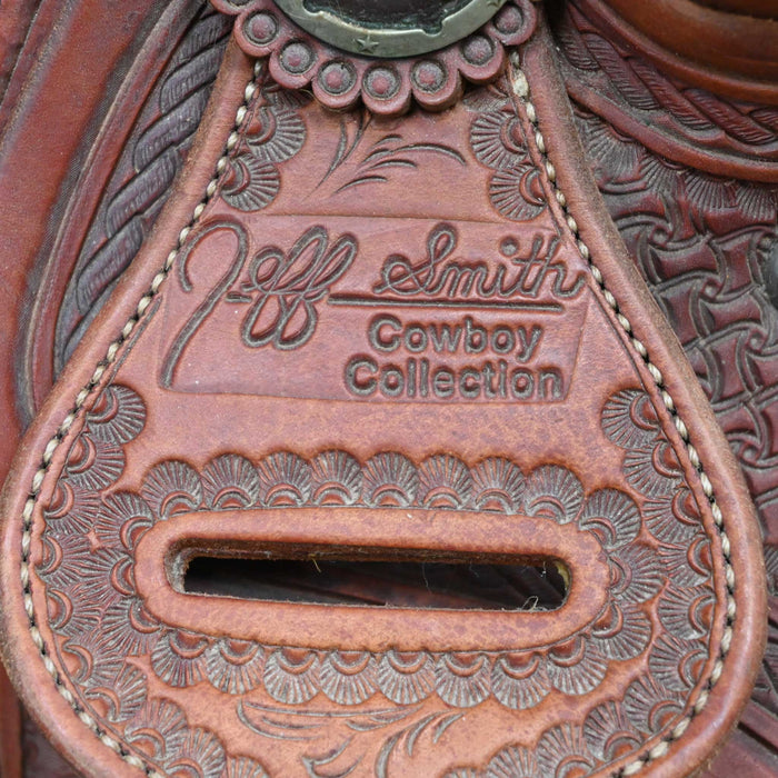 15" USED JEFF SMITH TEAM ROPING SADDLE