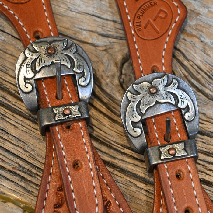 Handmade Bill Plummer Spur Straps w/Kerry Kelley Buckles Tack - Spur Straps Bill Plummer