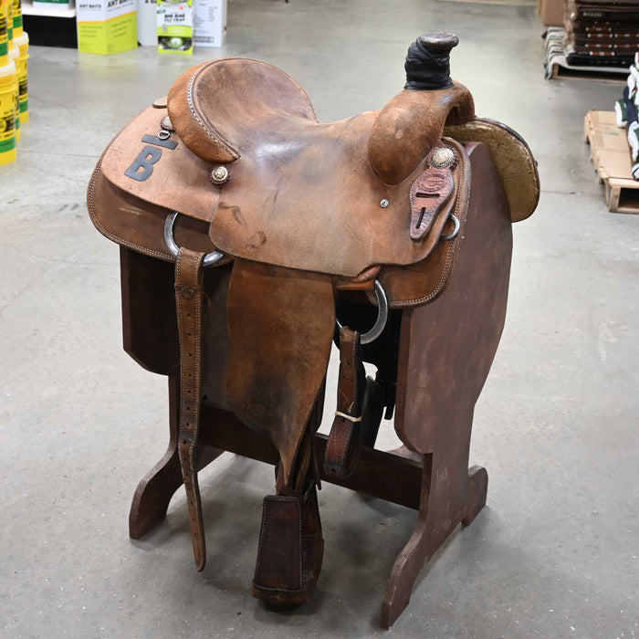 14.5" USED TESKEY'S TEAM ROPING SADDLE Saddles - Used Teskey's Saddlery