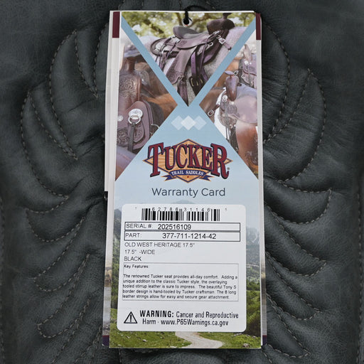 17.5" TUCKER OLD WEST HERITAGE TRAIL SADDLE Saddles - New Tucker
