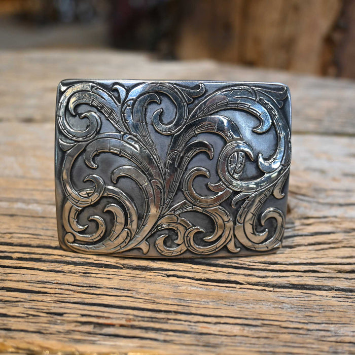 Kamphaus Silver Mounted Swirl Belt Buckle