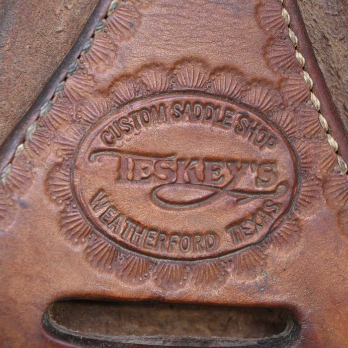 14.5" USED TESKEY'S TEAM ROPING SADDLE Saddles - Used Teskey's Saddlery