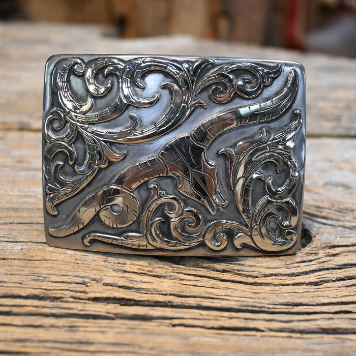 Kamphaus Silver Mounted Longhorn Belt Buckle