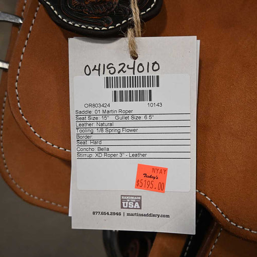 15" MARTIN ROPING SADDLE Saddles - New Martin Saddlery