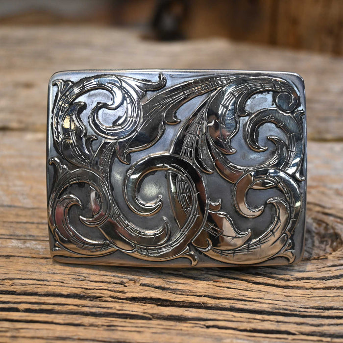 Kamphaus Silver Mounted Swirl Belt Buckle