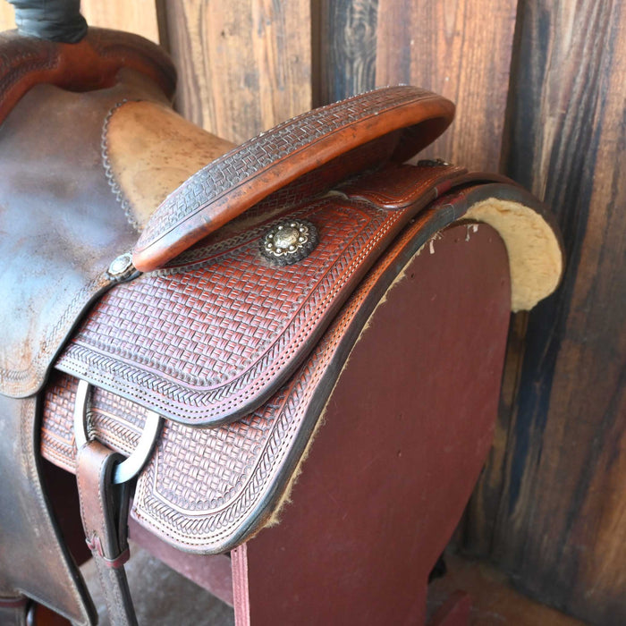 15" USED RYAN MOTES TEAM ROPING SADDLE Saddles - Used Ryan Motes