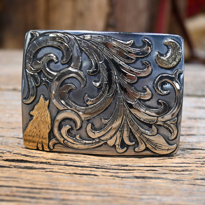 Kamphaus Silver Mounted Howling Wolf Belt Buckle