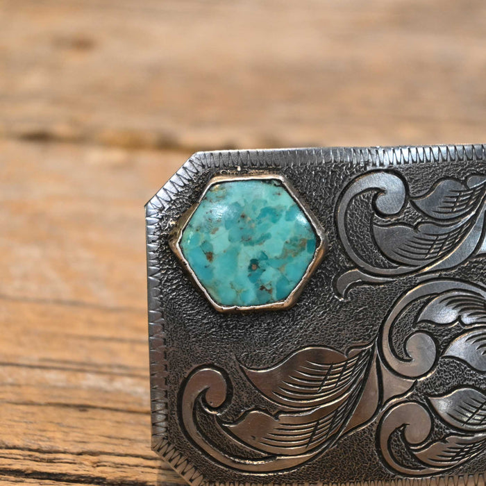 Turtle Jones Turquoise Belt Buckle
