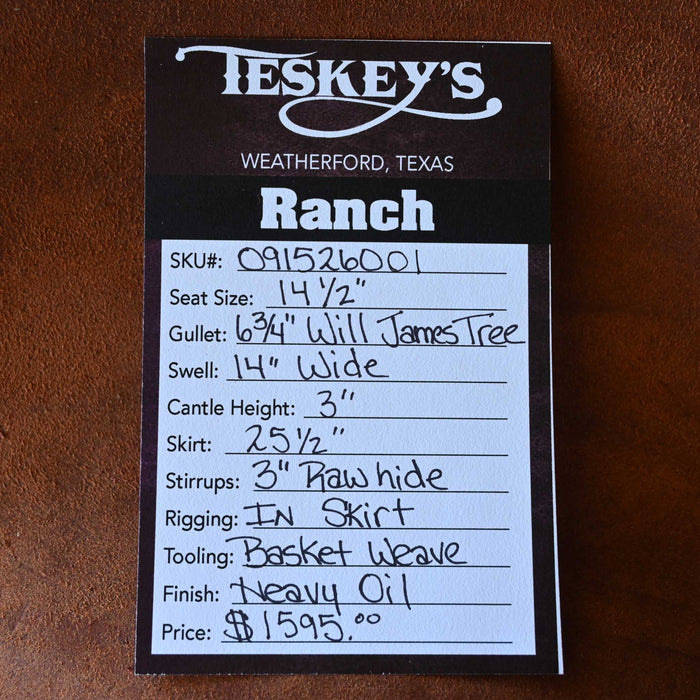 14.5" TESKEY'S STRIP DOWN RANCH SADDLE