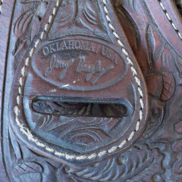 14.5" USED JERRY BEAGLEY TEAM ROPING SADDLE