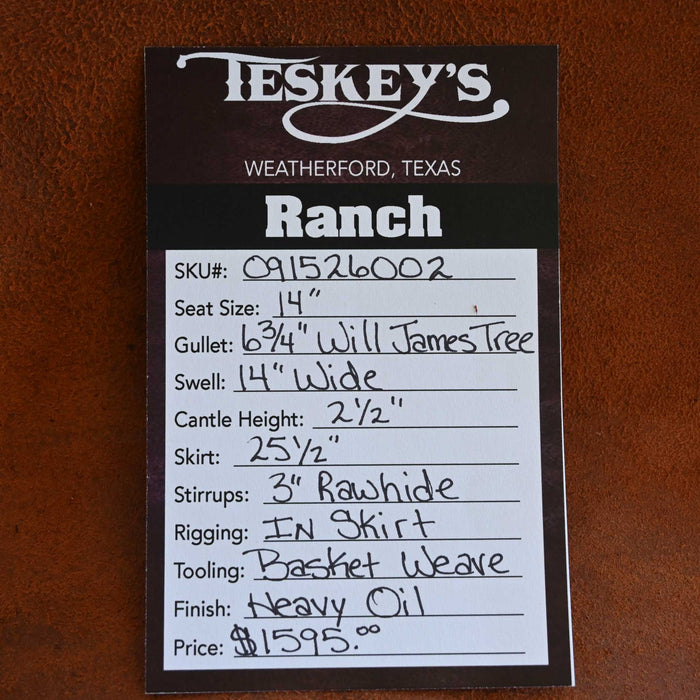 14" TESKEY'S STRIP DOWN RANCH SADDLE