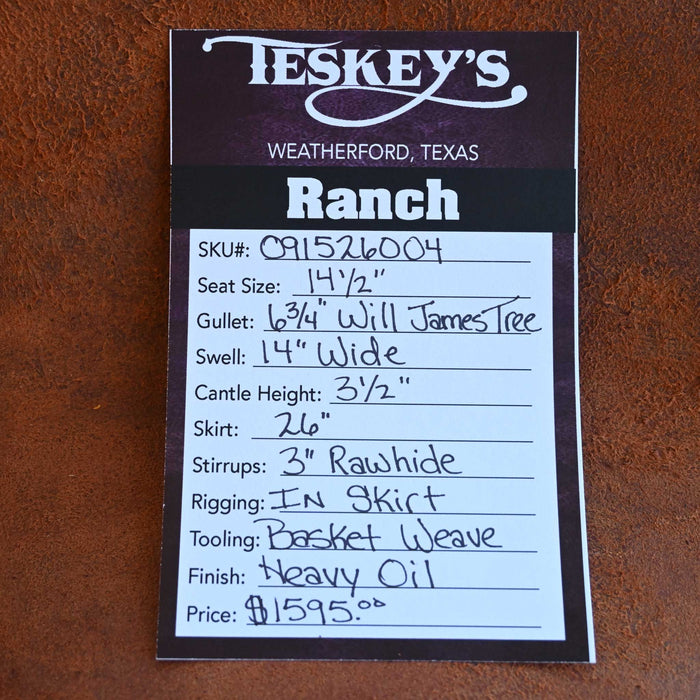 14.5" TESKEY'S STRIP DOWN RANCH SADDLE