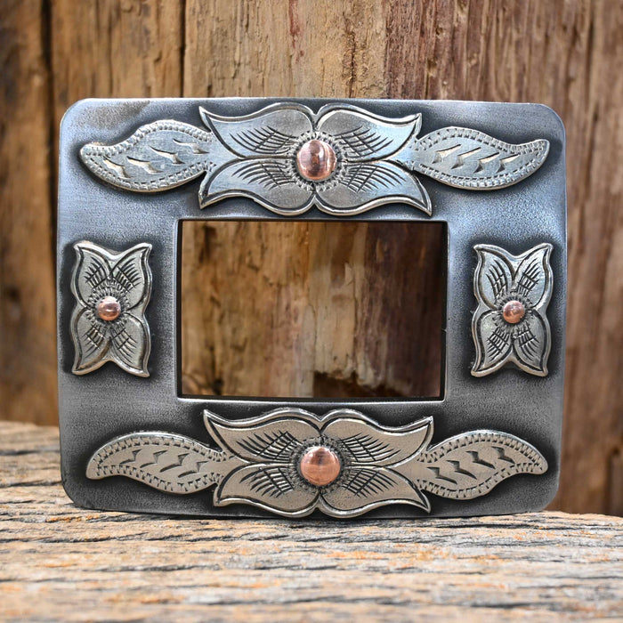 Turtle Jones Silver & Copper Mounted Belt Buckle