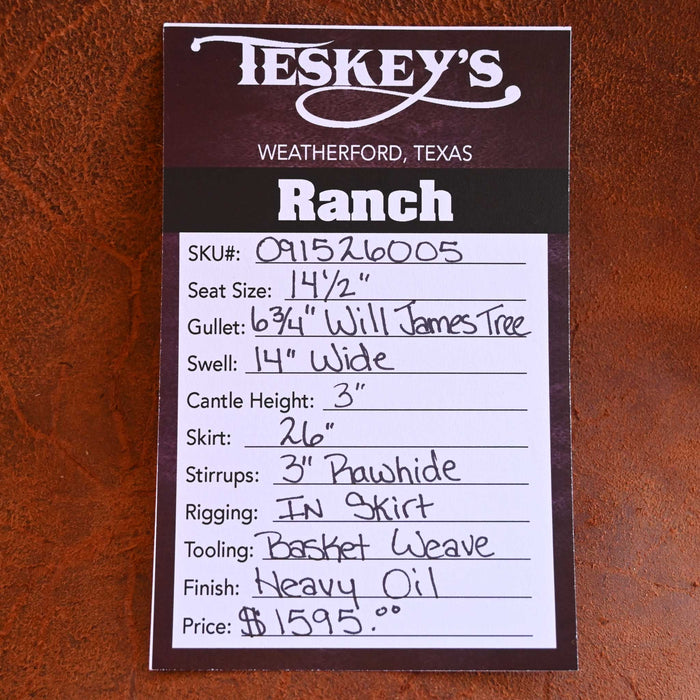14.5" TESKEY'S STRIP DOWN RANCH SADDLE