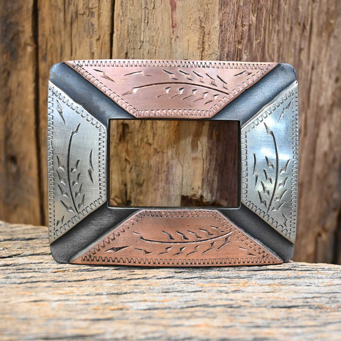 Turtle Jones Silver & Copper Mounted Belt Buckle