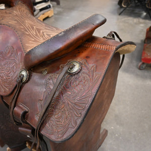 15" USED HARPER TEAM ROPING SADDLE Saddles Harper Saddlery