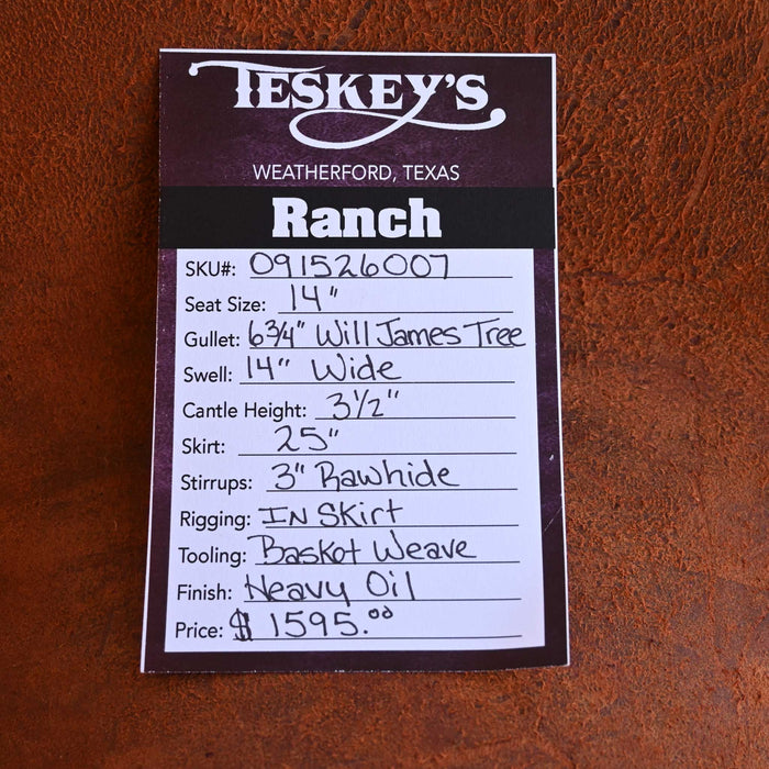 14" TESKEY'S STRIP DOWN RANCH SADDLE Saddles - New Teskey's Saddlery