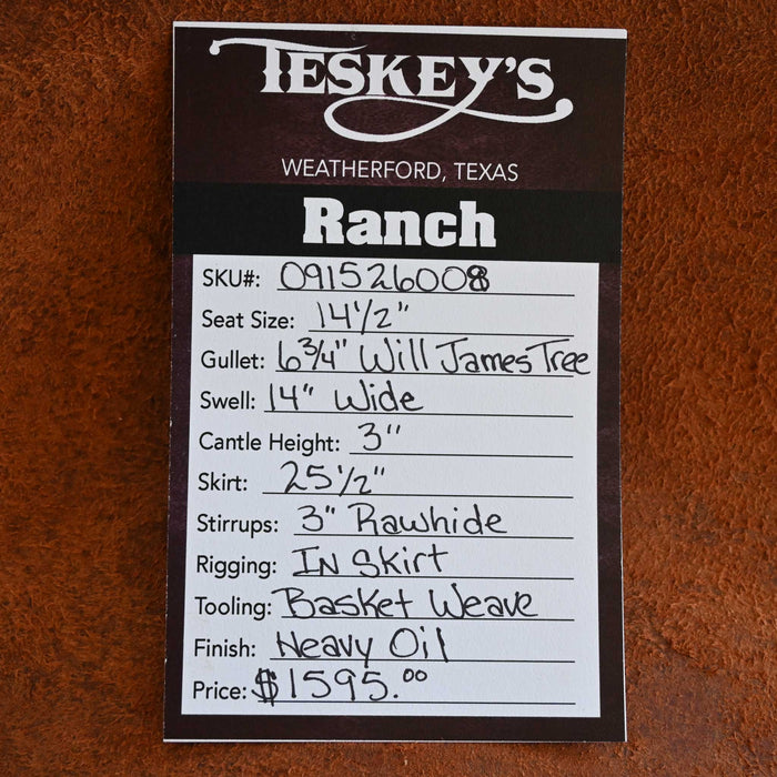 14.5" TESKEY'S STRIP DOWN RANCH SADDLE