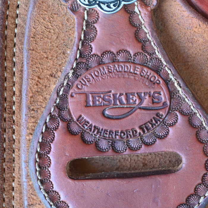 15.5" USED TESKEY'S RANCH CUTTER SADDLE Saddles - Used Teskey's Saddlery