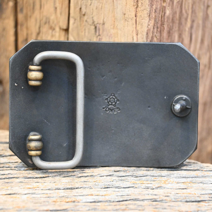 Turtle Jones Silver Mounted Floral Belt Buckle