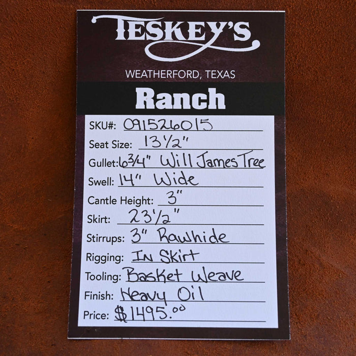13.5" TESKEY'S STRIP DOWN RANCH SADDLE