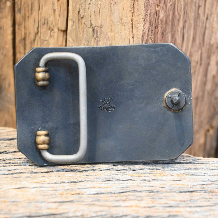 Turtle Jones Silver Mounted Longhorn Belt Buckle