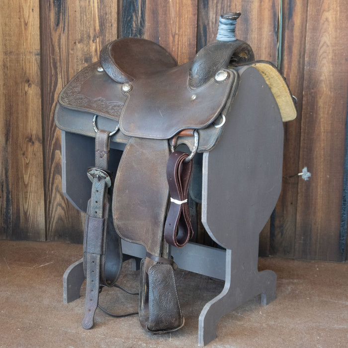 14" USED CACTUS RELENTLESS TEAM ROPING SADDLE
