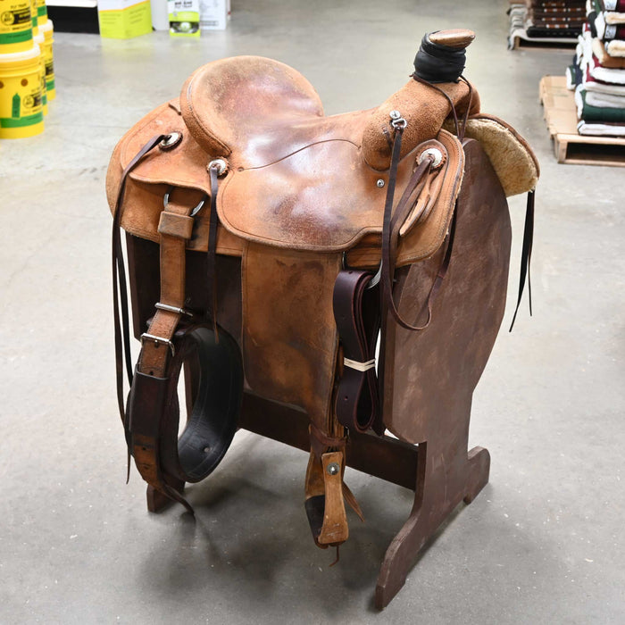 15.5" USED DR.ROSE TEAM ROPING SADDLE