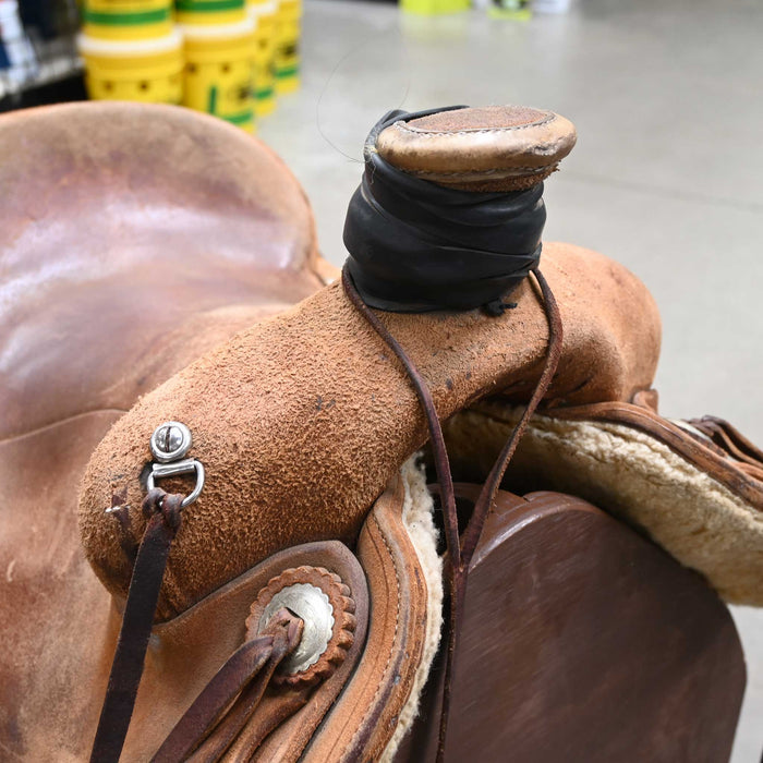 15.5" USED DR.ROSE TEAM ROPING SADDLE