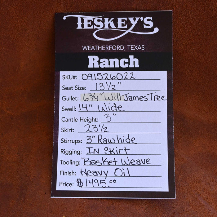 13.5" TESKEY'S STRIP DOWN RANCH SADDLE