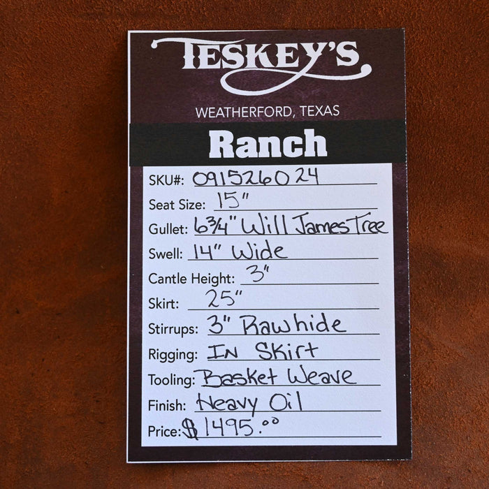 15" TESKEY'S STRIP DOWN RANCH SADDLE